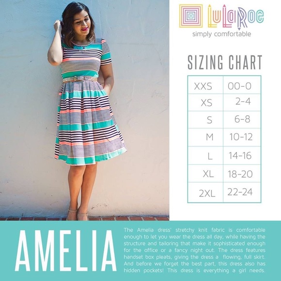 Striped Lularoe Amelia Dress - Picture 2 of 4